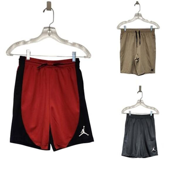 Jordan & Hurley Boys Hybrid Pull-On 15"Shorts Youth Elastic Waist Khaki Sz Large - Picture 1 of 10